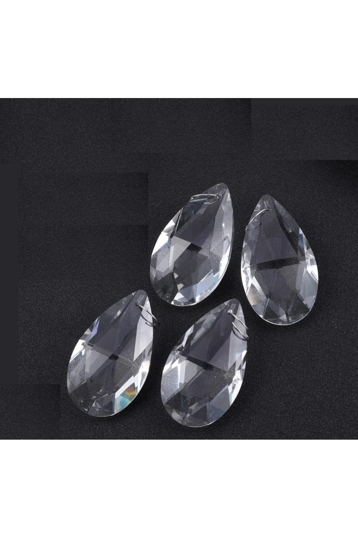 Badem Kristal Avize Taşı (4 ADET) (METAL HALKA HEDİYE)